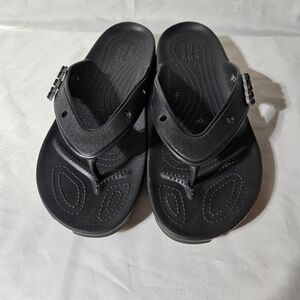 Crocs Iconic Comfort Thong Sandals. Unisex Mens 10 Womens 12 Black